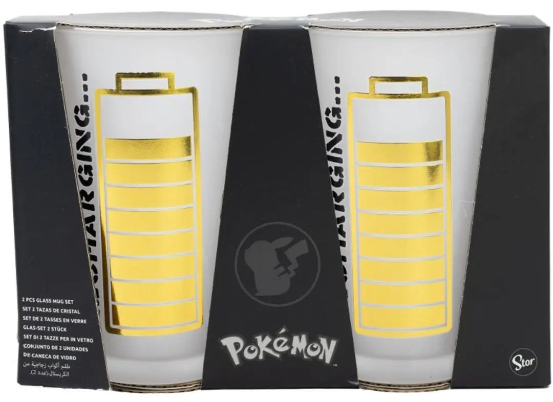 Pokémon Decoratieve Glazen 480ml - 2 Stuks - Goud/Zwart