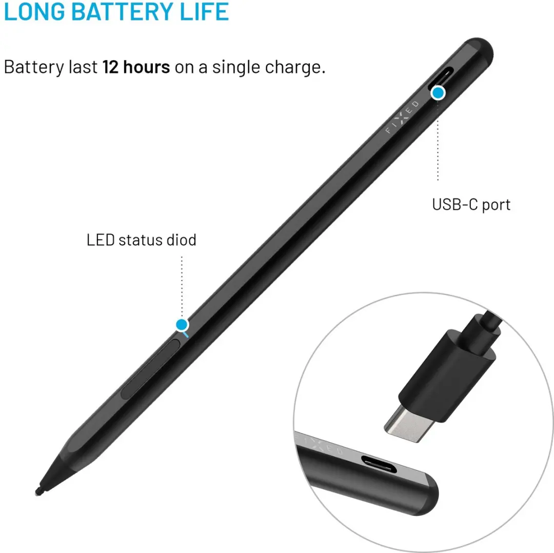 Fixed Graphite Actieve Stylus FIXGRA-SU-GR - 4096 Drukniveaus - Grijs