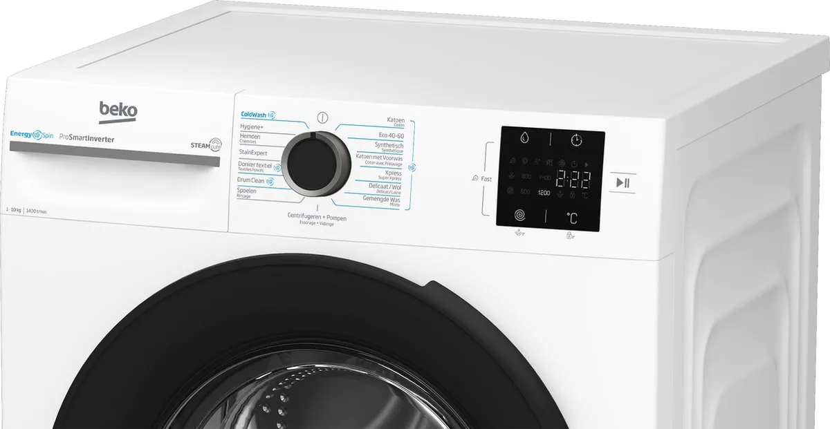 Beko BM3WFT31041W EnergySpin Wasmachine 10 kg - Wit - afbeelding 6 van 6