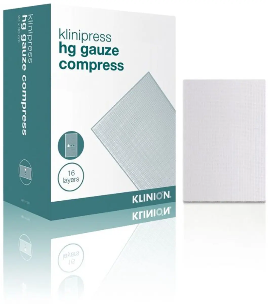 Klinion HG Steriel Gaaskompres 16-laags 20x20cm