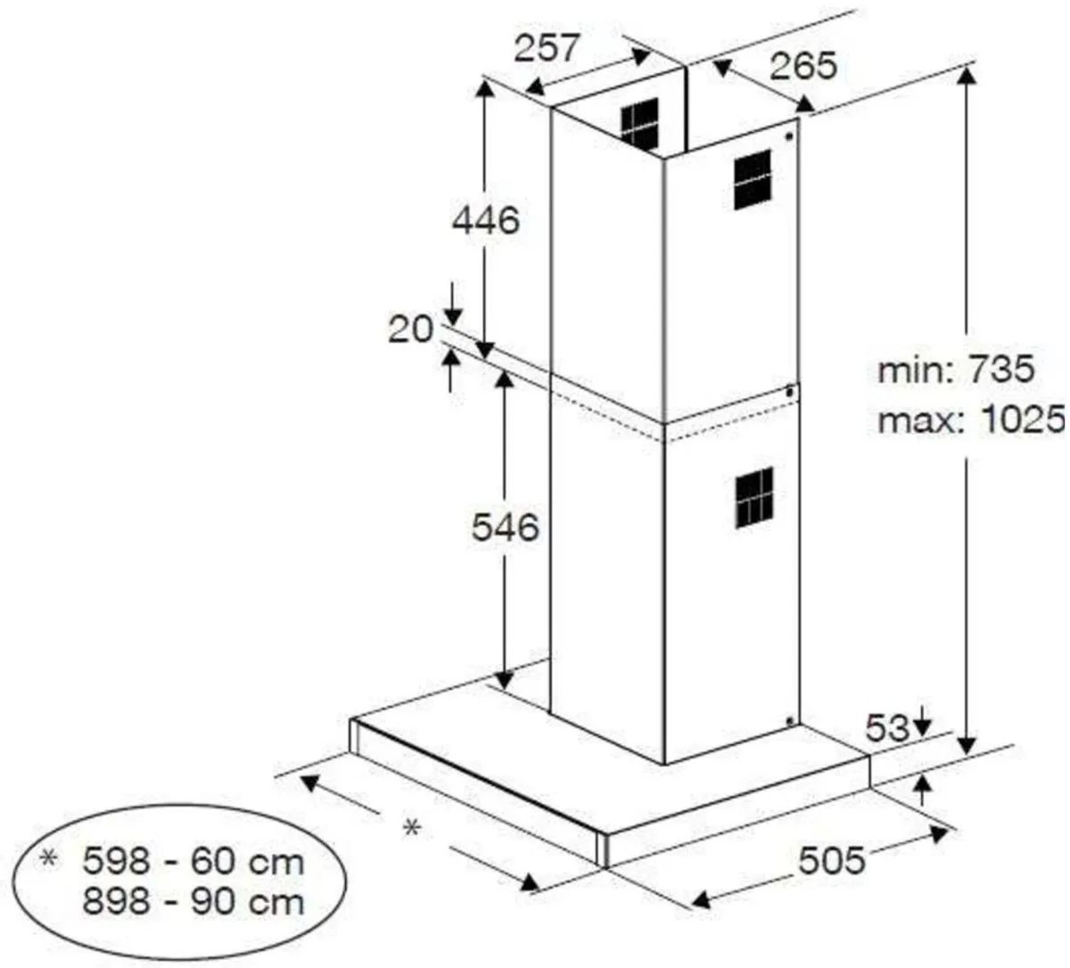 Beko BHCB61622BXH Afzuigkap - 613 m³/u Roestvrijstaal - afbeelding 6 van 6