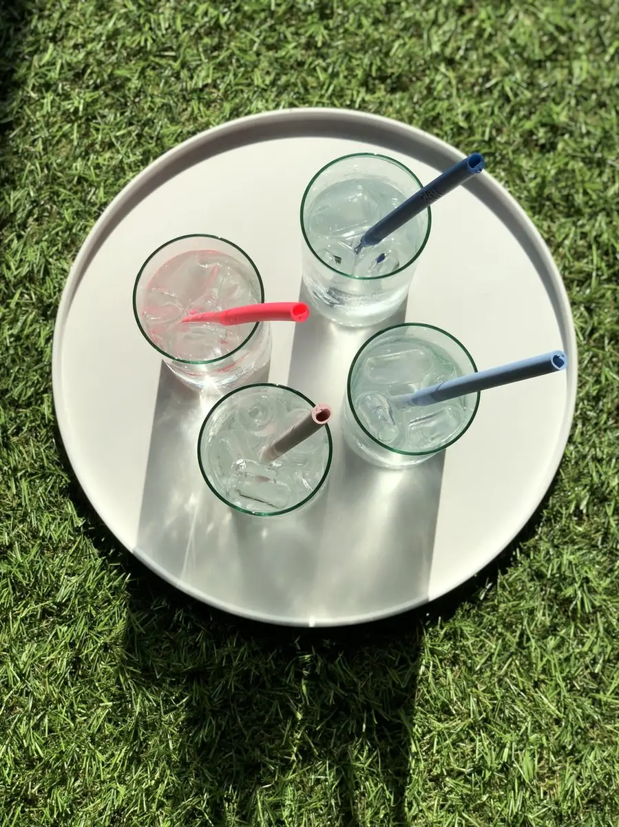 Hip Squeaky Clean Straw Siliconen Rietje - 3 Stuks - Donkerblauw