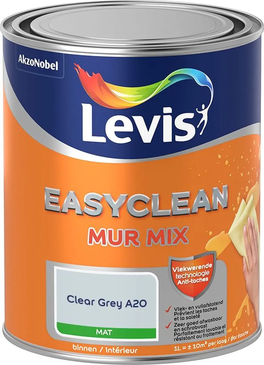 Levi's Easyclean Mur Mat Mix Clear Grey A20 Mengverf 1L
