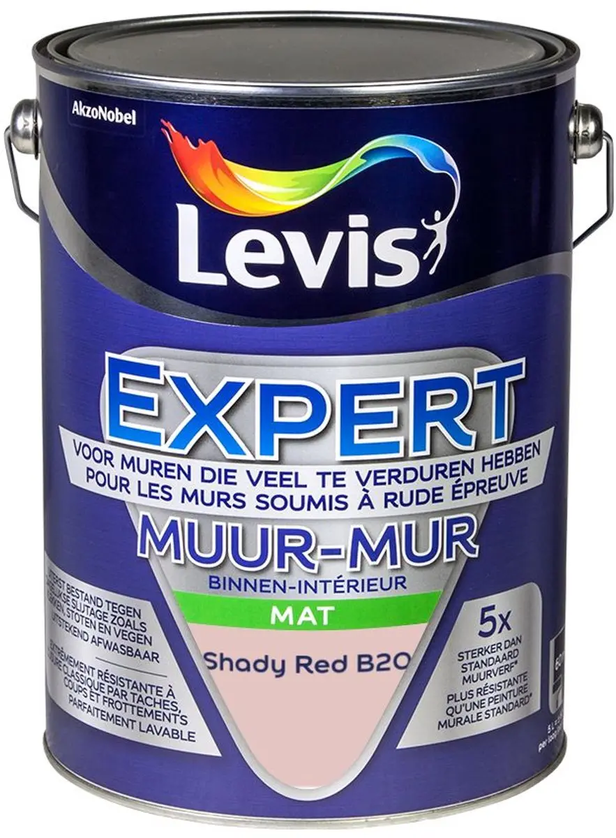 Levi's Expert Muur Binnen Mix Shady Red B20 Mengverf 5L