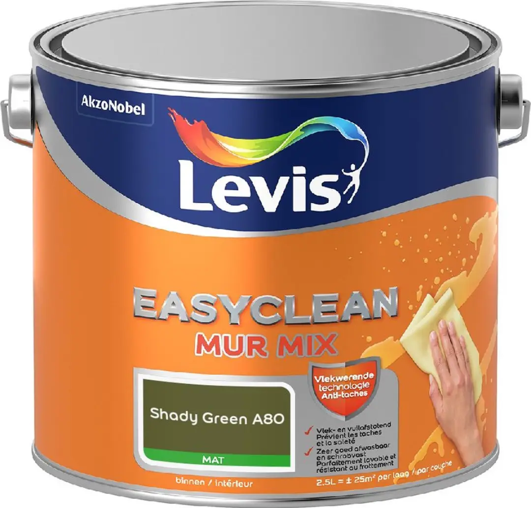 Levi's Easyclean Mur Mat Mix Shady Green A80 Mengverf 2,5L