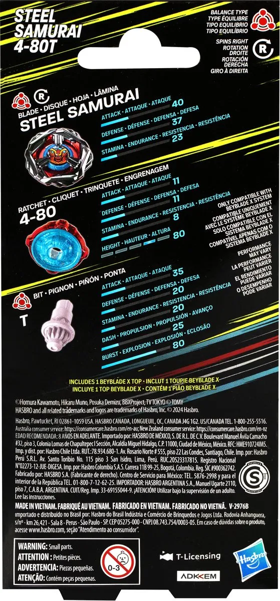 Hasbro Beyblade X Top Spinner Steel Samurai