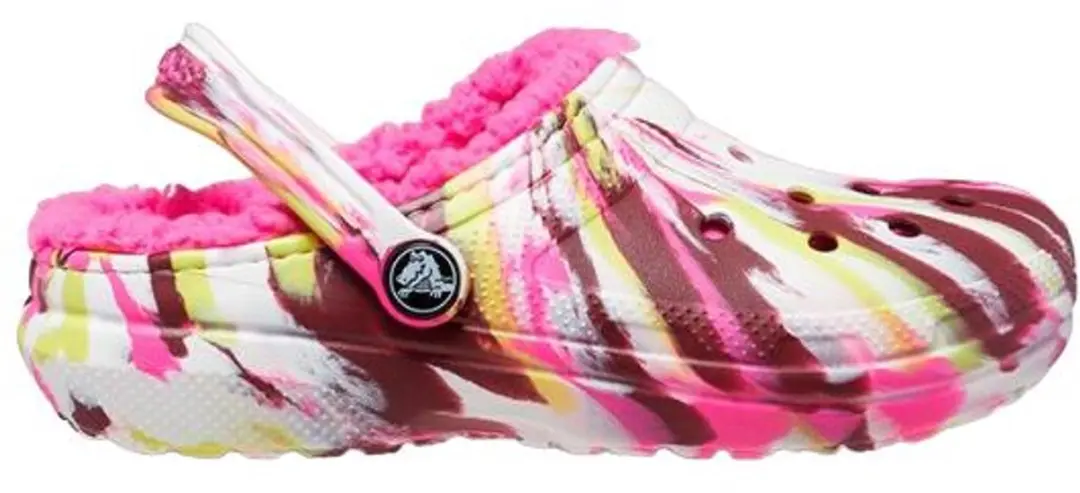 Crocs Classic Lined Marbled Klompen - Kindermaat J2/4 - Electric Pink/Multi