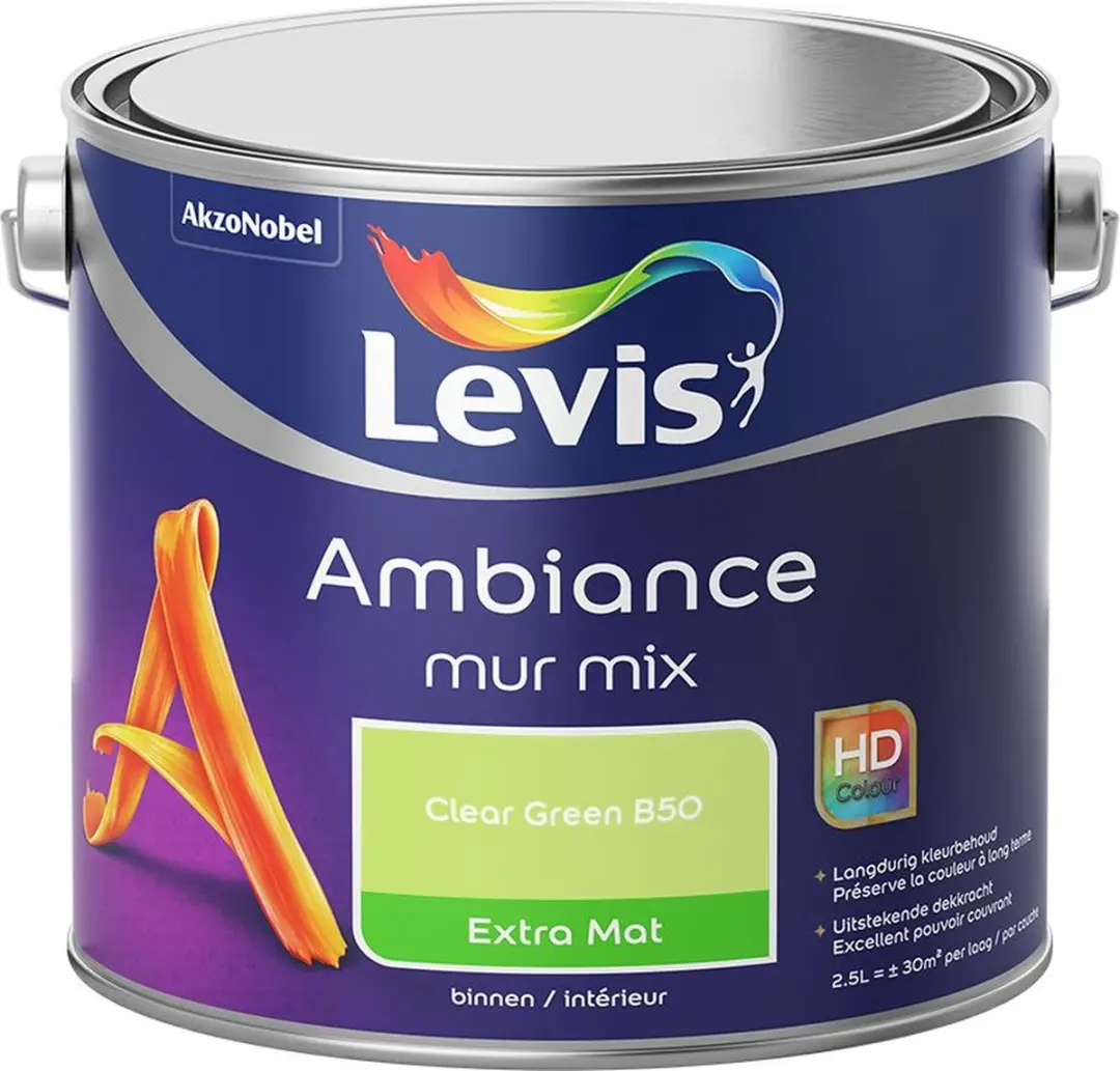 Levi's Ambiance Mur Extra Mat Mix Clear Green B50 Mengverf 2,5L