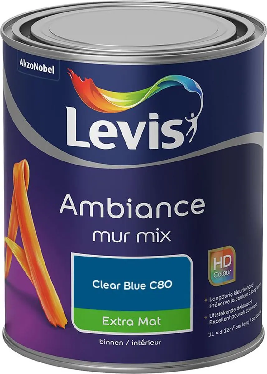 Levi's Ambiance Mur Extra Mat Mix Clear Blue C80 Mengverf 1L