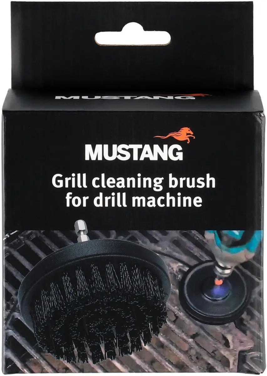 Mustang BBQ Borstel voor Boormachine - 10cm - Zwart