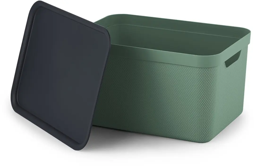 Rotho Jive Opbergboxen 3x16L - Groen/antraciet