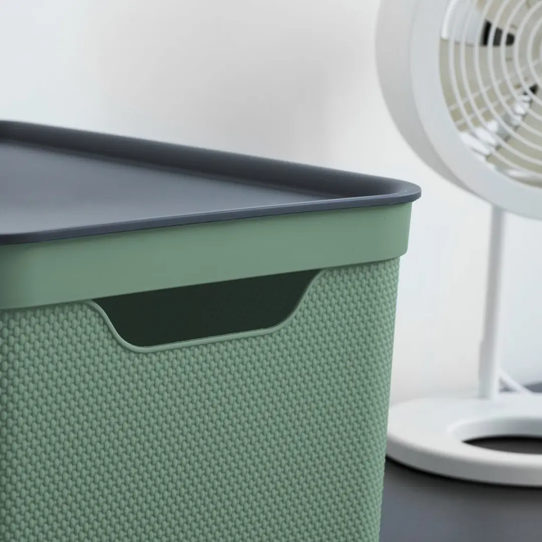 Rotho Jive Opbergboxen 3x16L - Groen/antraciet