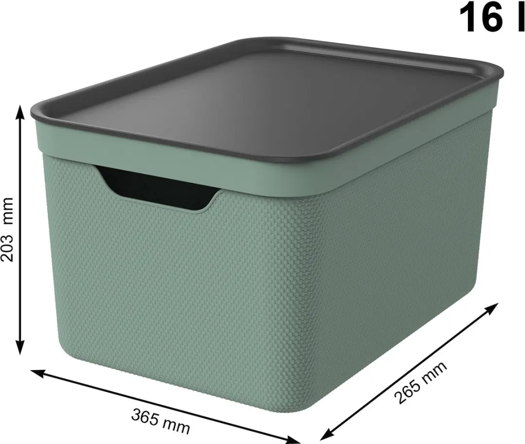 Rotho Jive Opbergboxen 3x16L - Groen/antraciet