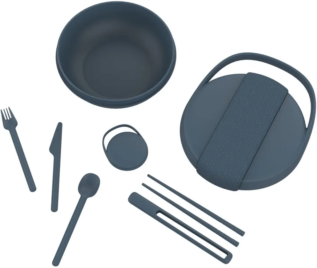 Hip OBP Clutch Lunchbox met Bestekset - Grijs