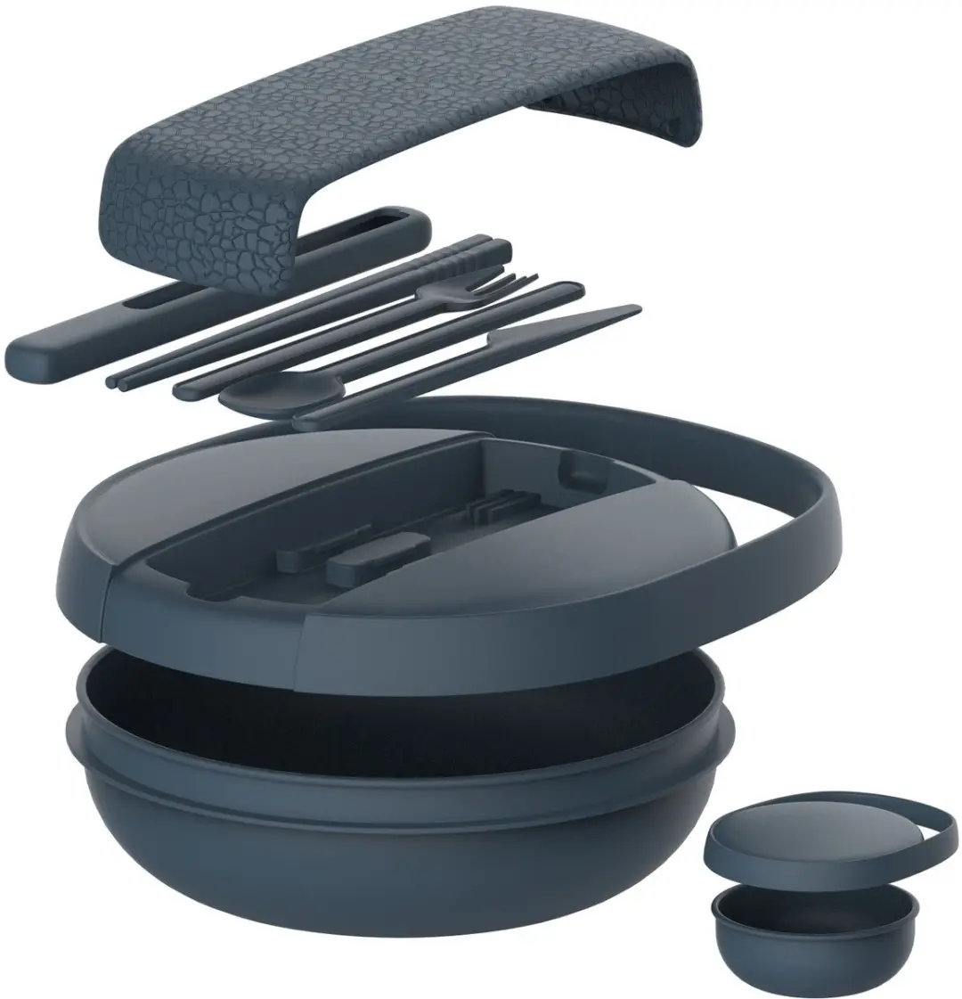 Hip OBP Clutch Lunchbox met Bestekset - Grijs