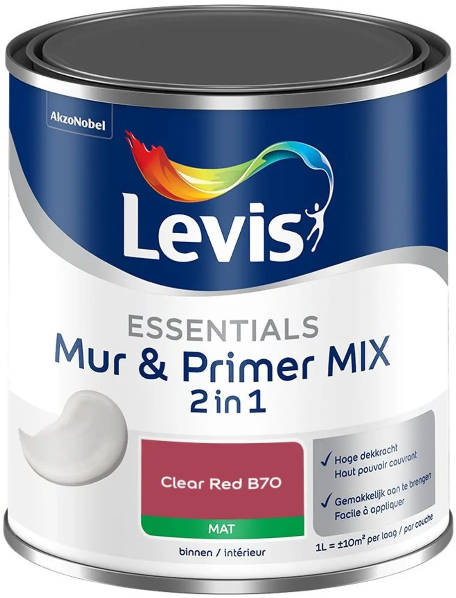 Levi's Essentials Mur & Primer Mix Clear Red B70 Mengverf 1L