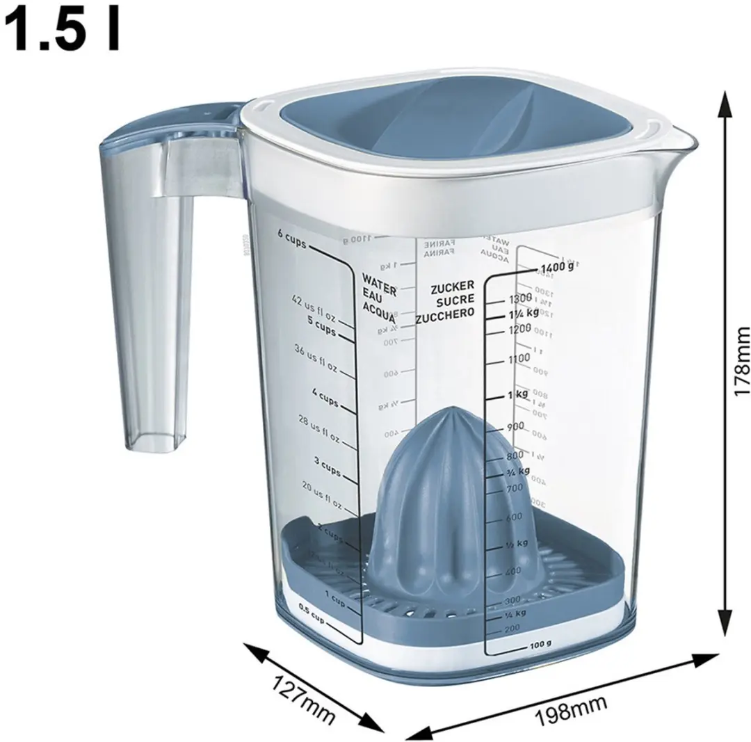 Rotho Loft Multipurpose Maatbeker 1.5L - Horizonblauw