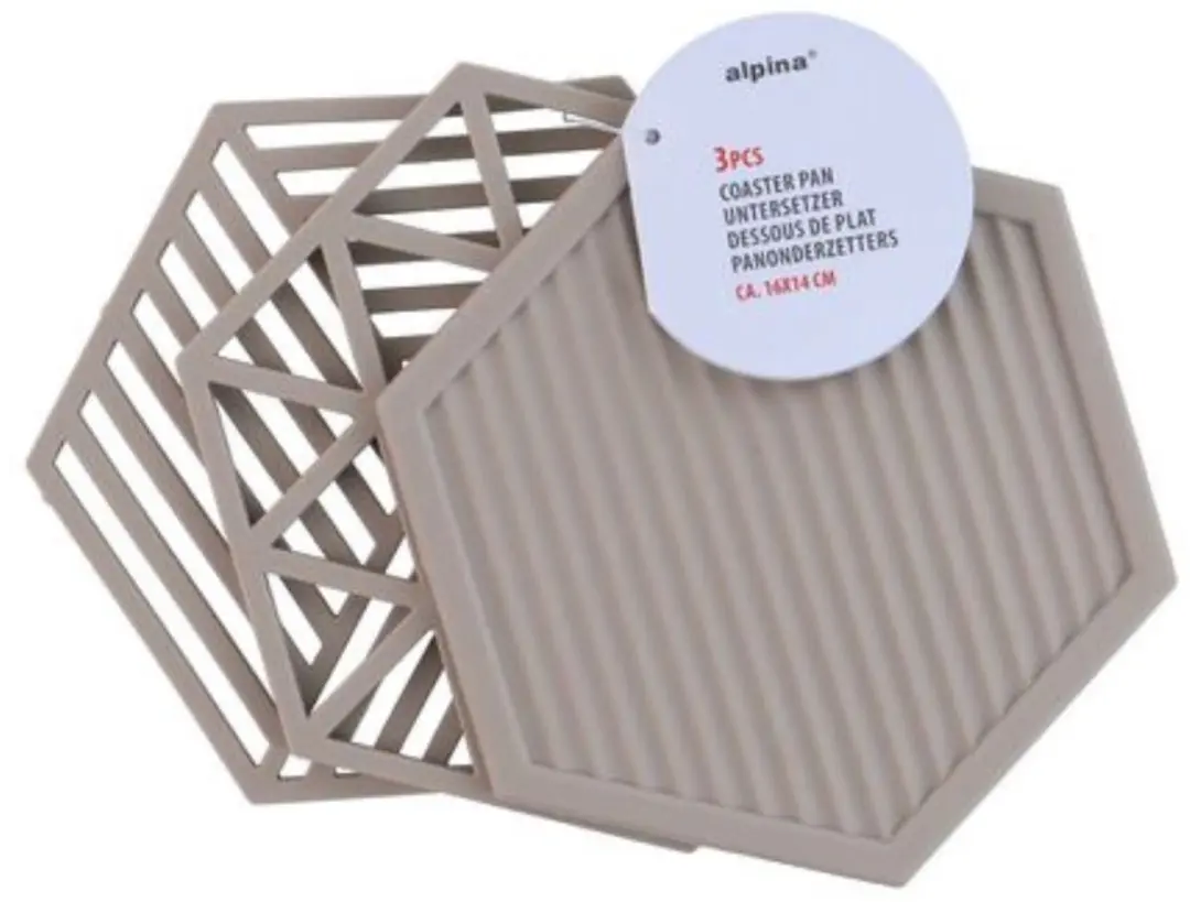 Alpina Siliconen Onderzetters - 3 Stuks - Meerkleurig