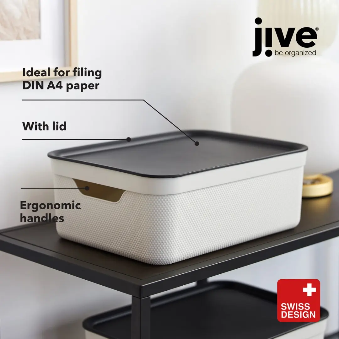 Rotho Jive Opbergboxen Set 3x10L - Wit/Antraciet