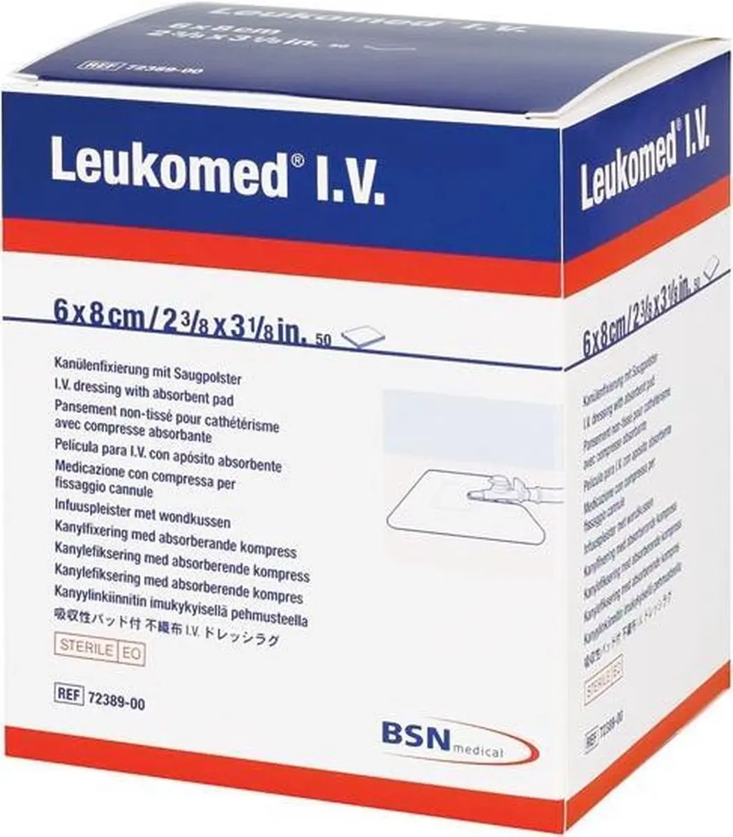 Leukoplast Leukomed I.V. Pleister 5,8x8cm - 50 Stuks