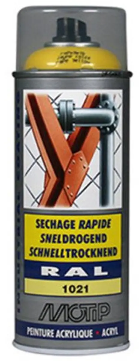 Motip Acryllak Hoogglans RAL 1021 Koolzaadgeel 400ml