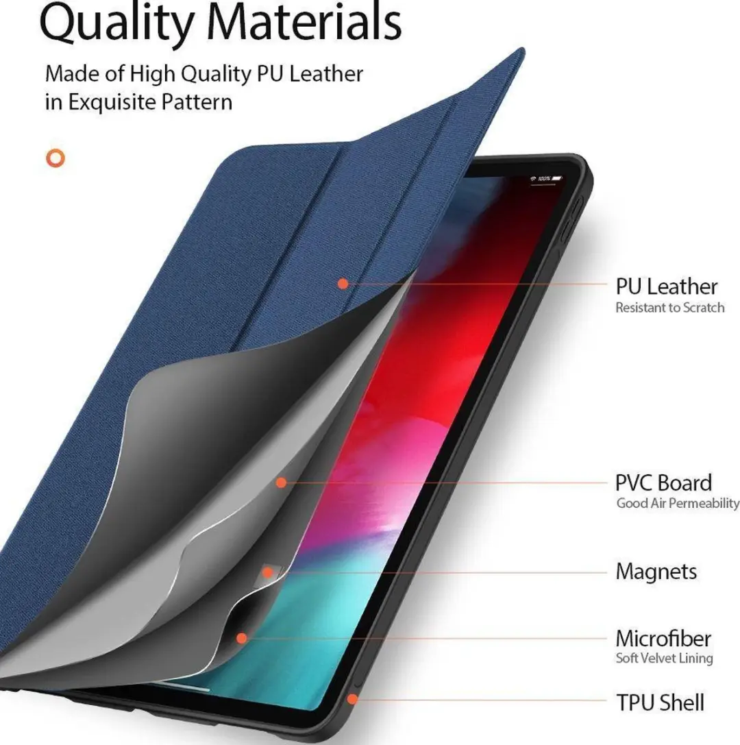 Dux Ducis Domo Bookcase iPad Air 4 10.9 Hoes - Blauw - afbeelding 6 van 6