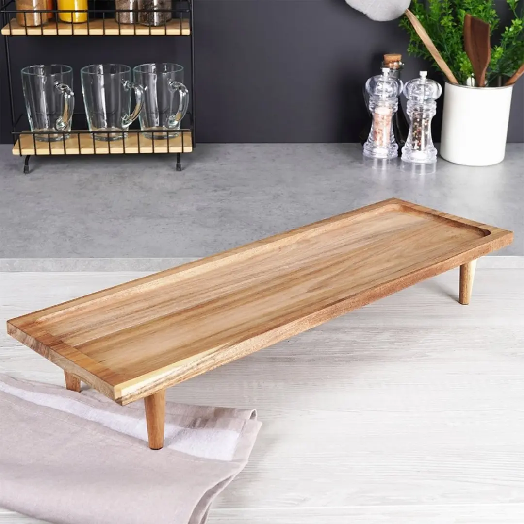 Excellent Houseware Houten Serveerplank 55x18cm - Natuurlijk