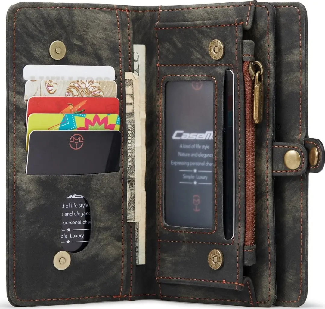 Caseme Luxe Wallet Bookcase iPhone 13 614537 - 8 Pasjes - Zwart