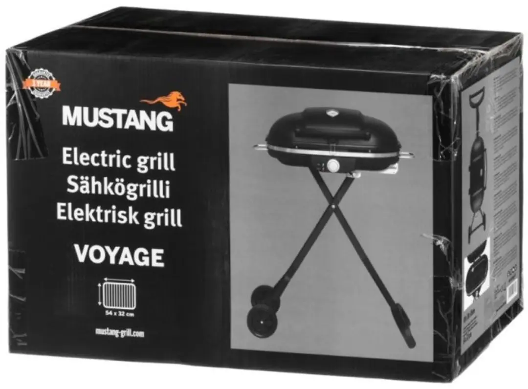 Mustang Voyage Elektrische Grill 2400W - 54x32cm - Zwart