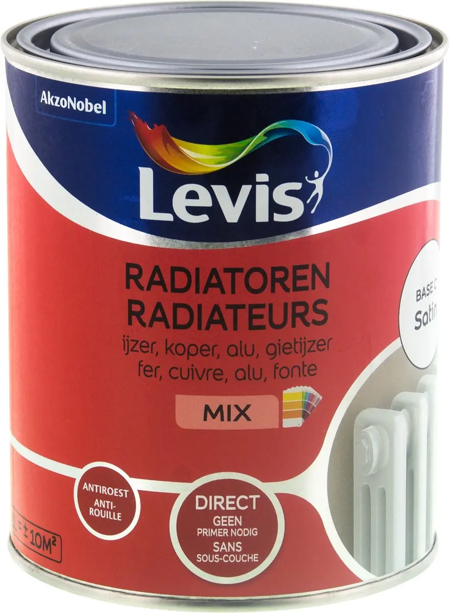 Levi's Radiatorenverf Satin Mix 930ml - Metaal