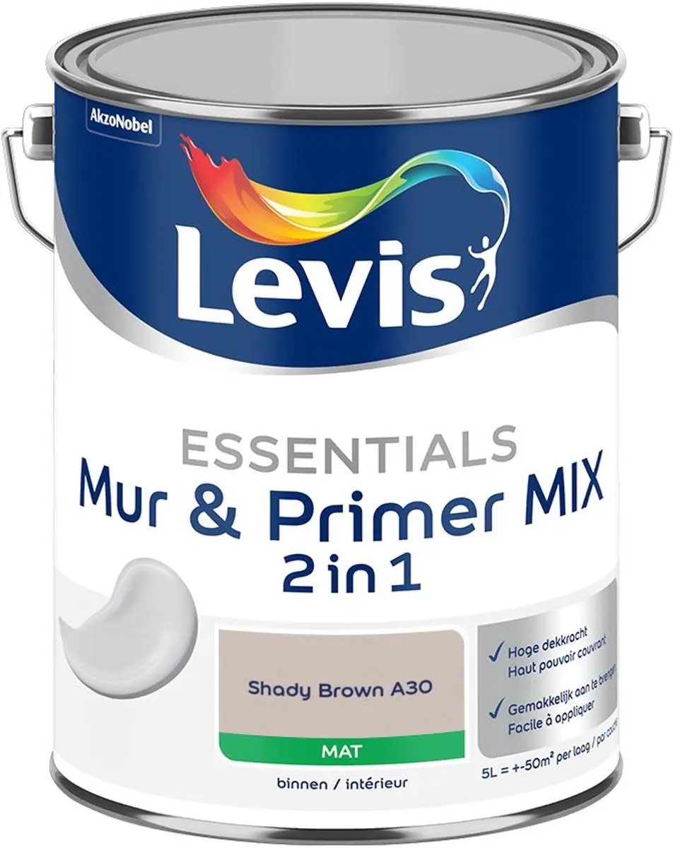 Levi's Essentials Mur & Primer Mix Shady Brown A30 Mengverf 5L