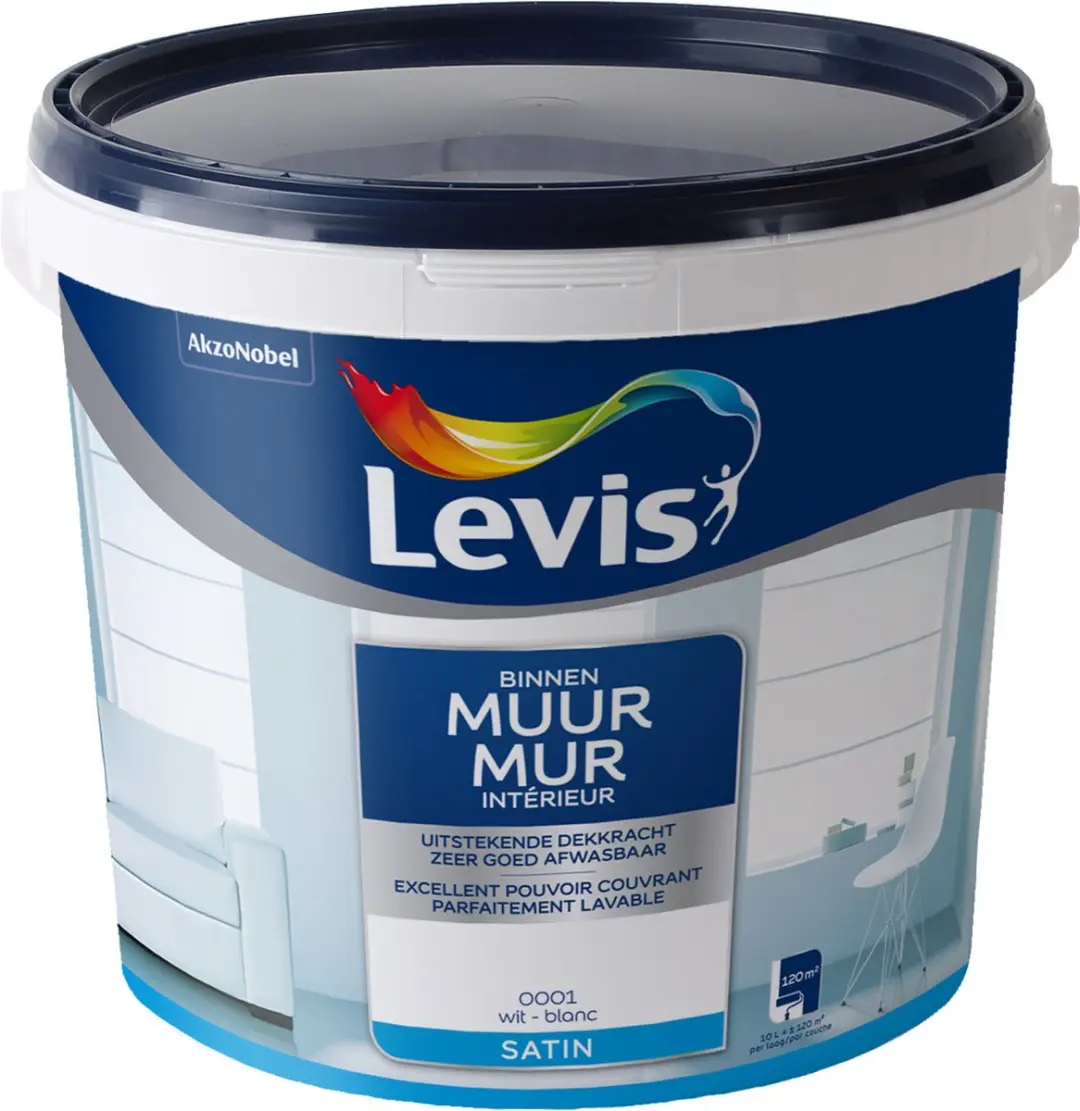 Levi's Muurverf Satin Wit 10L
