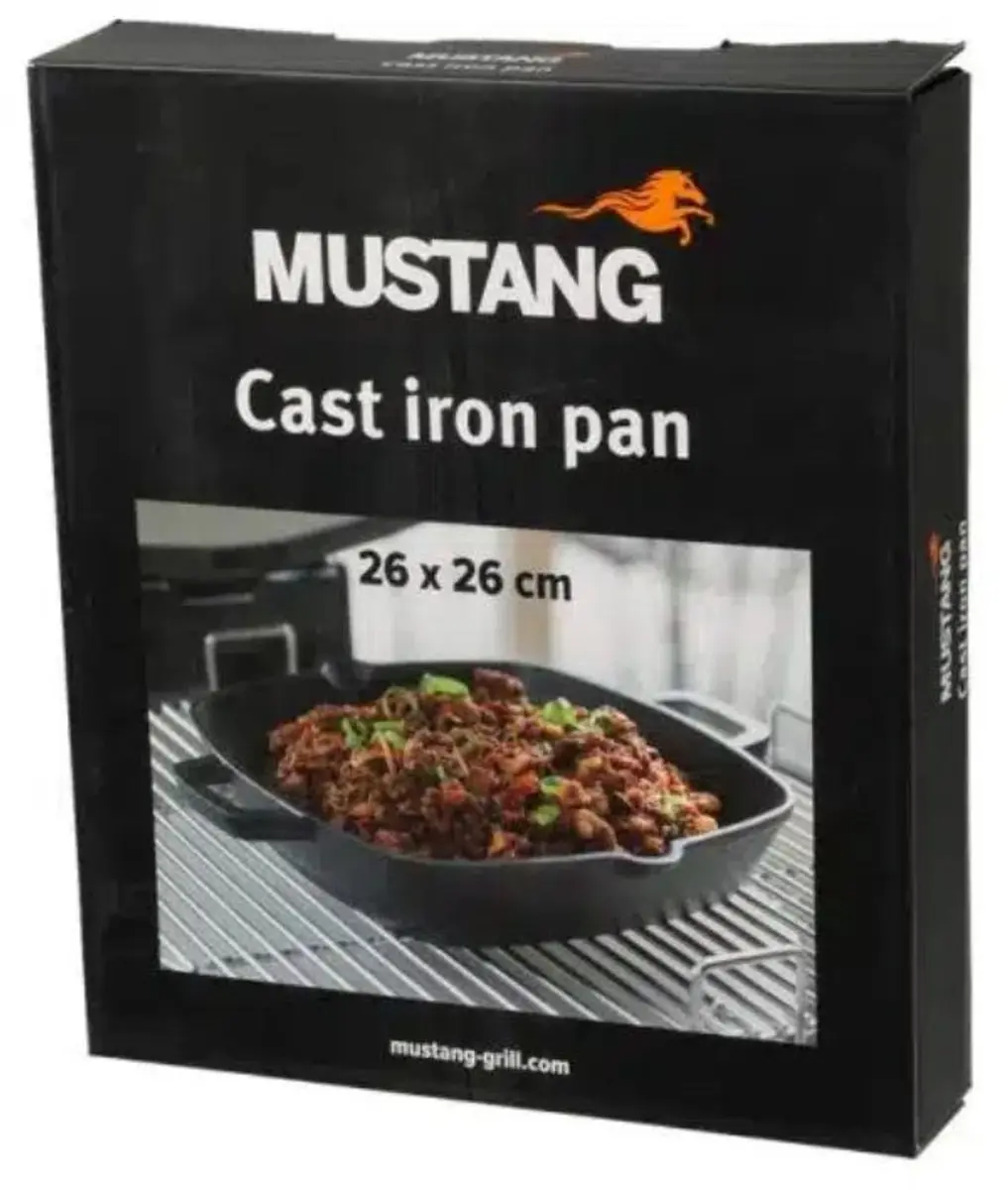 Mustang Gietijzeren Pan Vierkant 26x26cm - Zwart