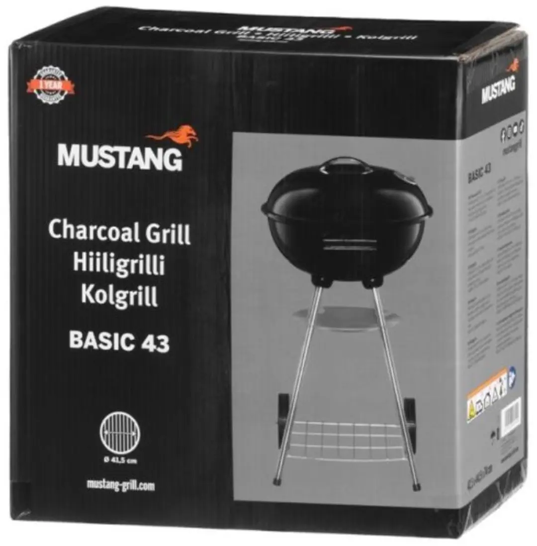 Mustang Charcoal Grill Basic 43 - Zwart - afbeelding 6 van 6