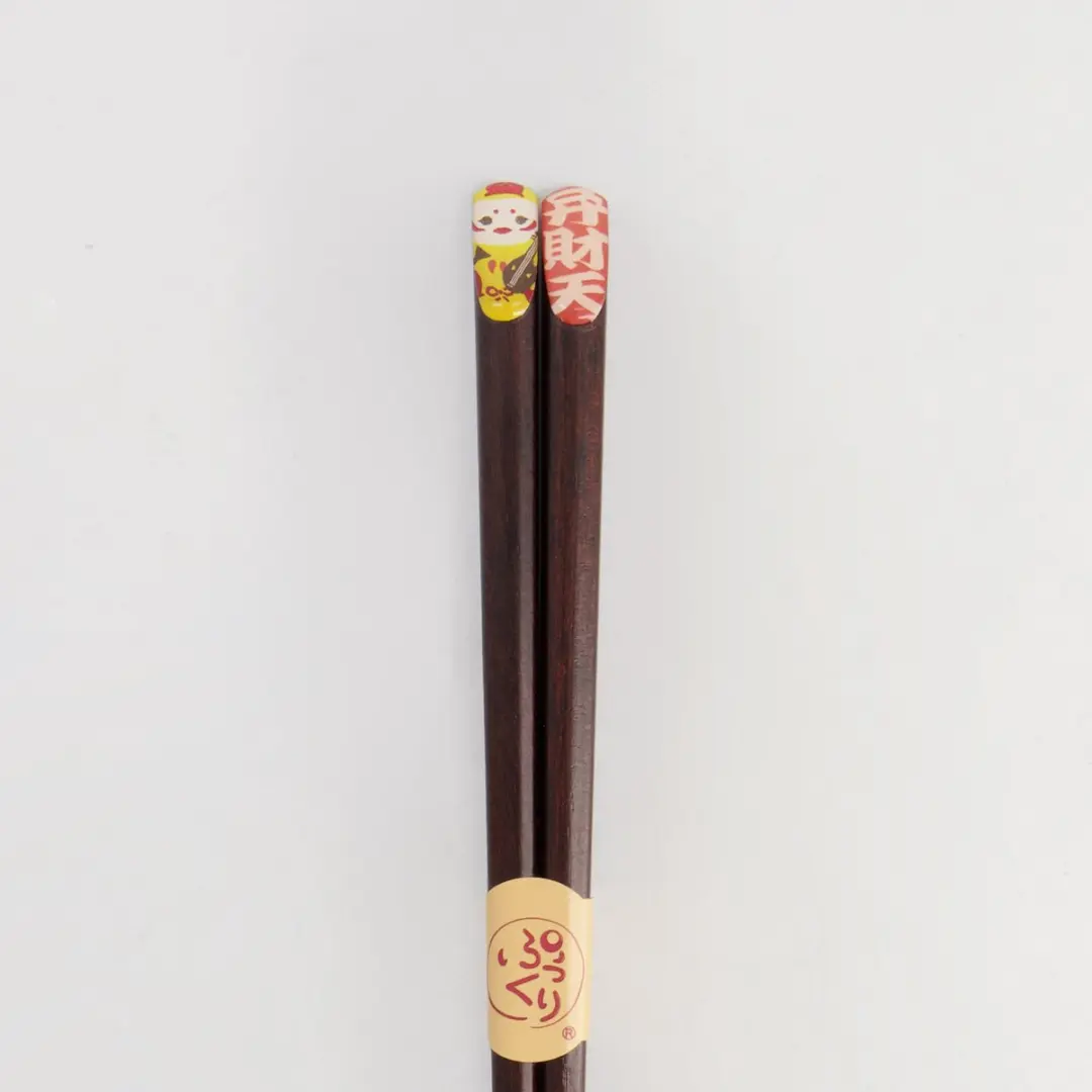 Tokyo Design Studio Seven Lucky Gods Benzaiten Eetstokjes Hout 23cm - Bruin/Zwart