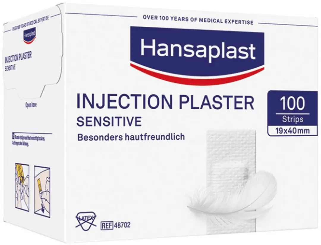 Hansaplast Sensitive Injectiepleisters 1,9x4cm - 100 Stuks