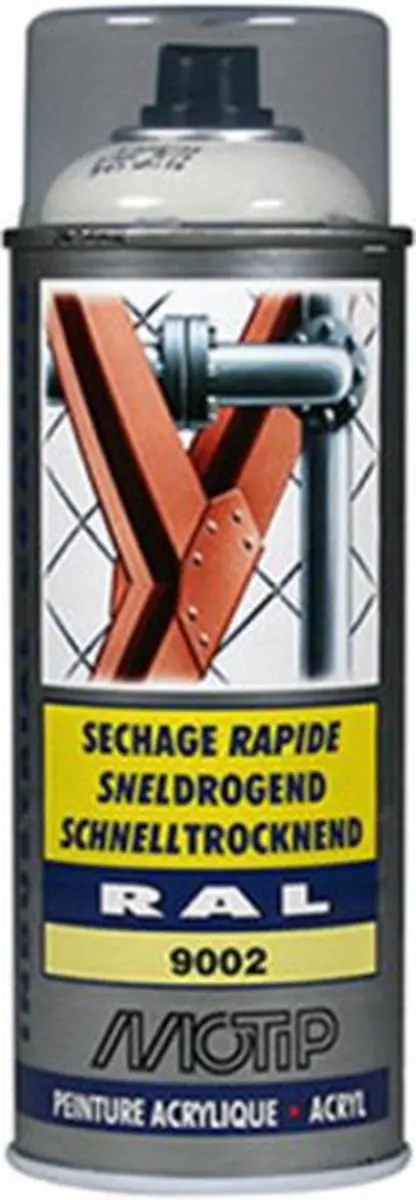 Motip Acryllak Hoogglans RAL 9002 Grijswit 400ml