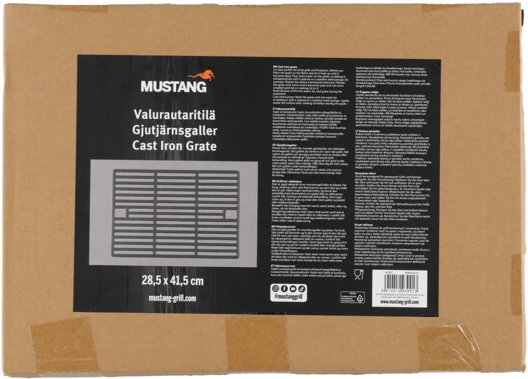 Mustang Gietijzeren Grillplaat - Zwart