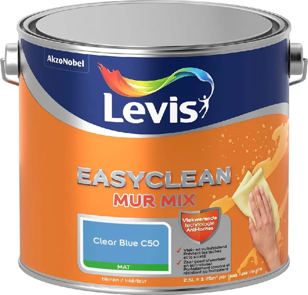 Levi's Easyclean Mur Mat Mix Clear Blue C50 Mengverf 2,5L