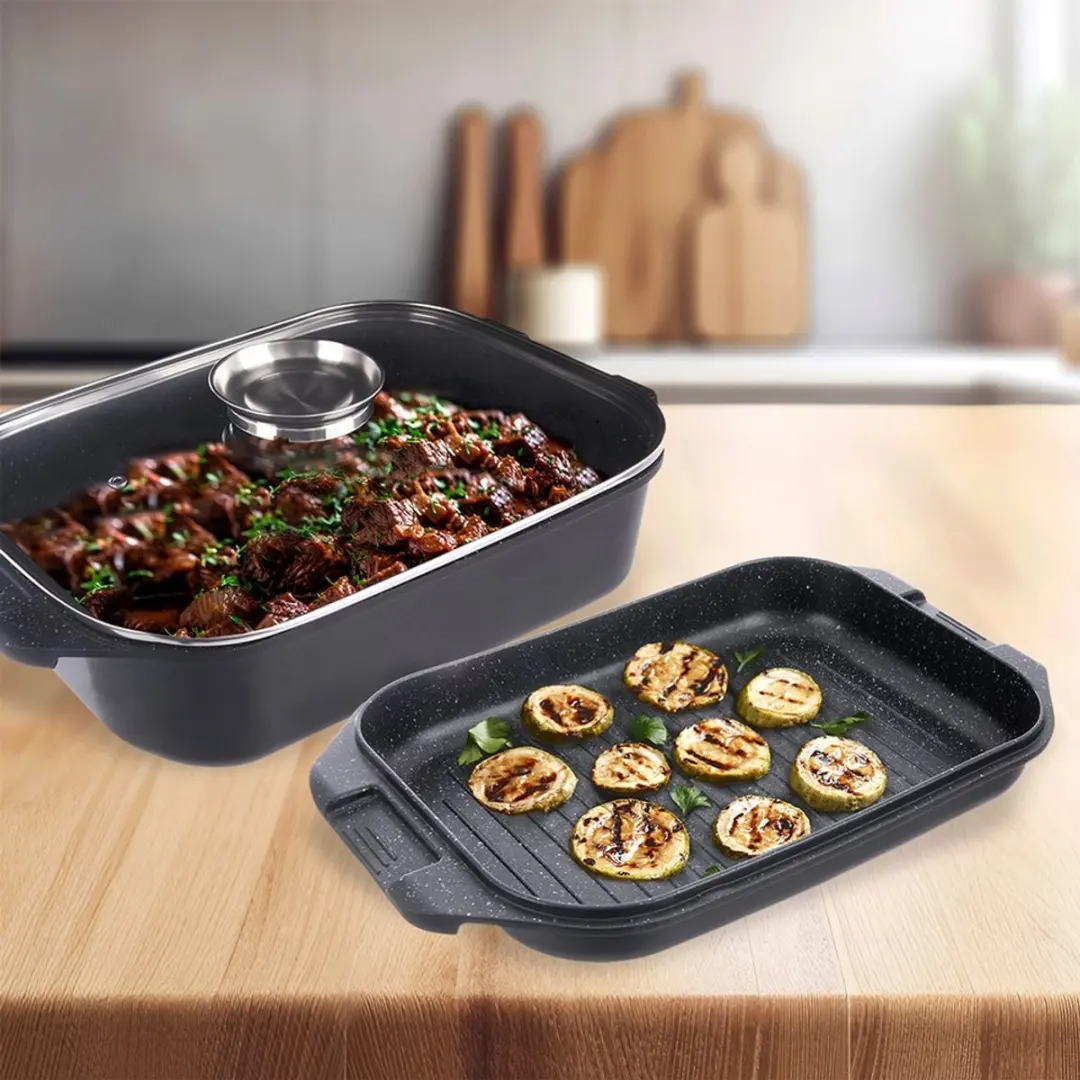 Orion Grande Braadpan 3-in-1 - Antiaanbak - Zwart - afbeelding 5 van 6