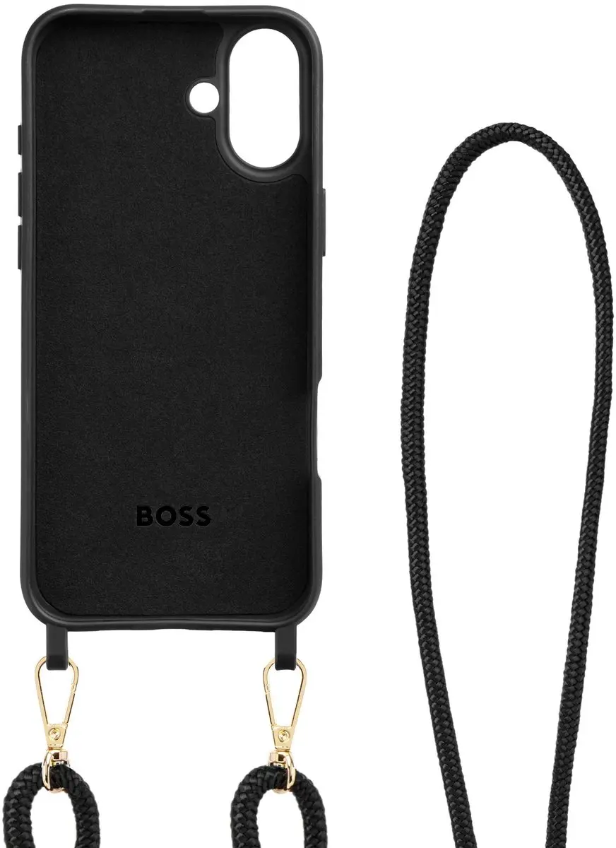 BOSS Double B iPhone 16 hoesje - Black & Gold