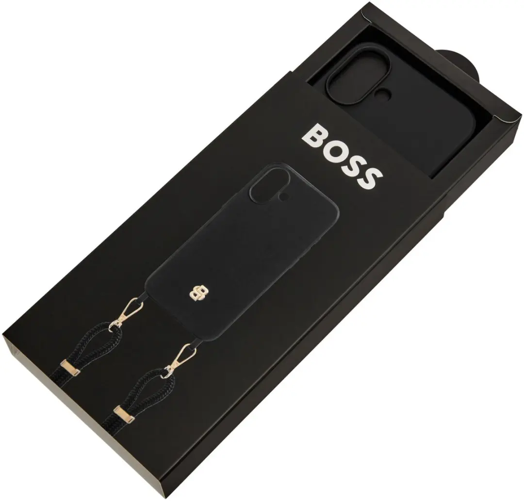BOSS Double B iPhone 16 hoesje - Black & Gold