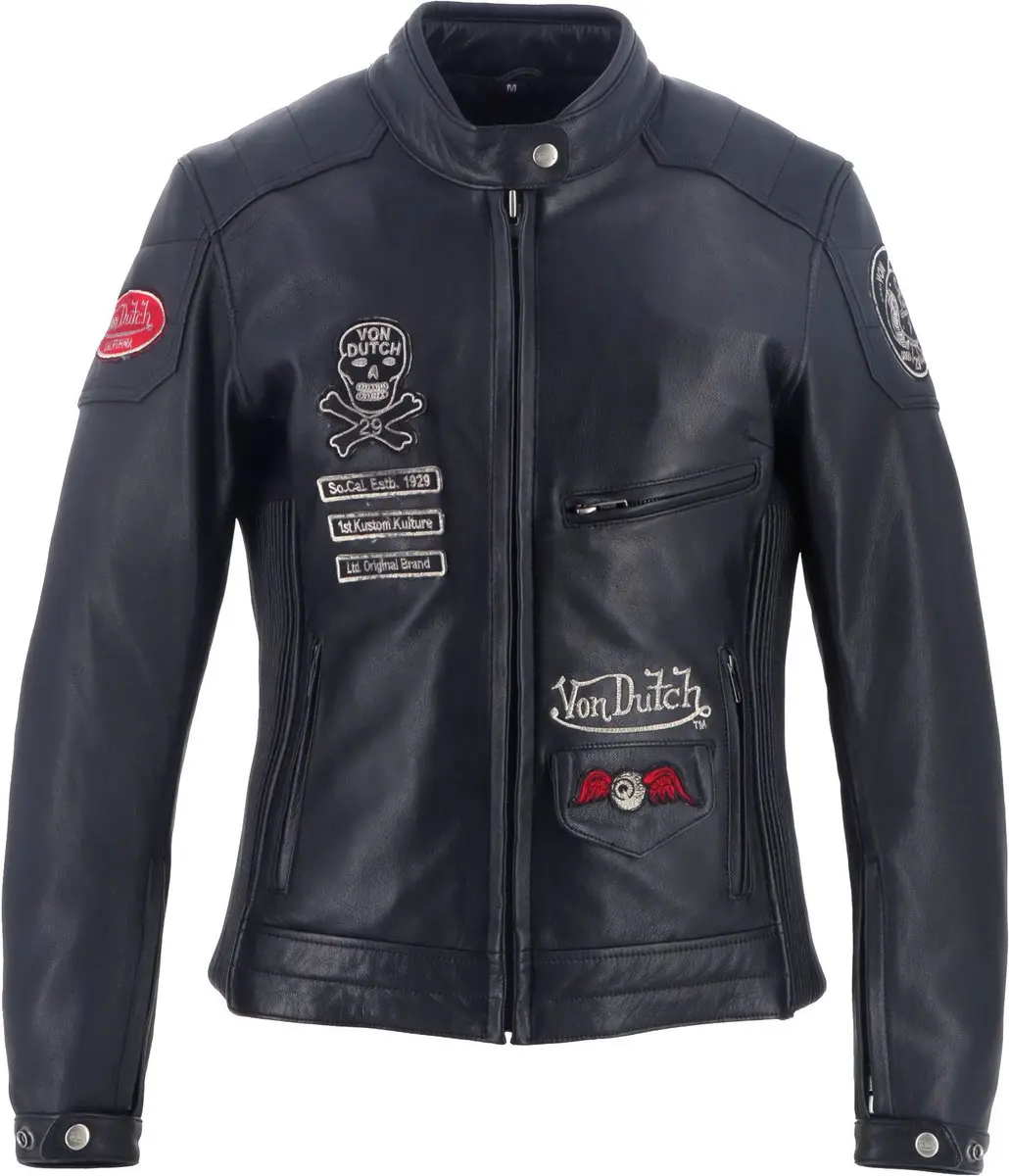 Von Dutch X Helstons Pretty Dames Lederen Motorfietsjas