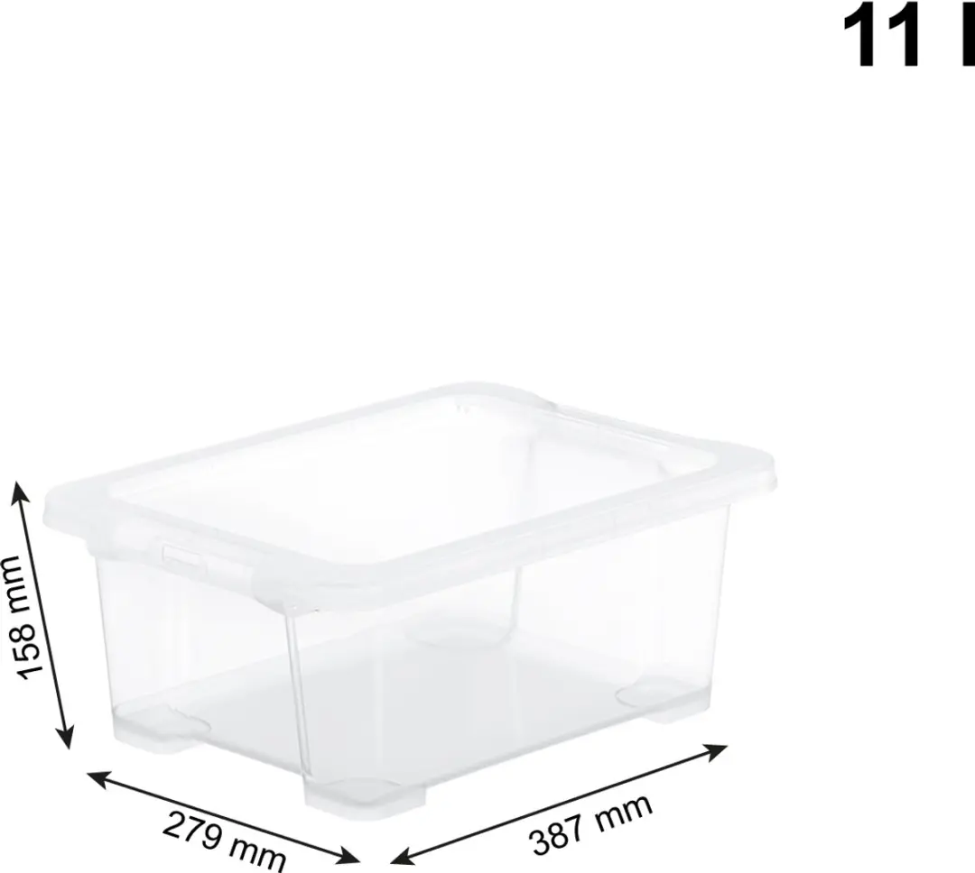 Rotho CORE Basic Opbergbox - 4 Stuks 11L Transparant