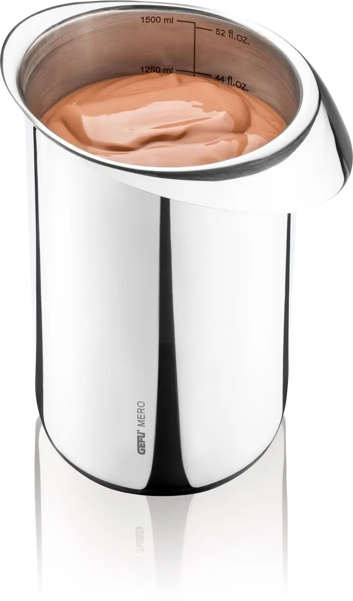 GEFU MERO Mengkom 1,5L - RVS met Antislip Bodem - Zilver