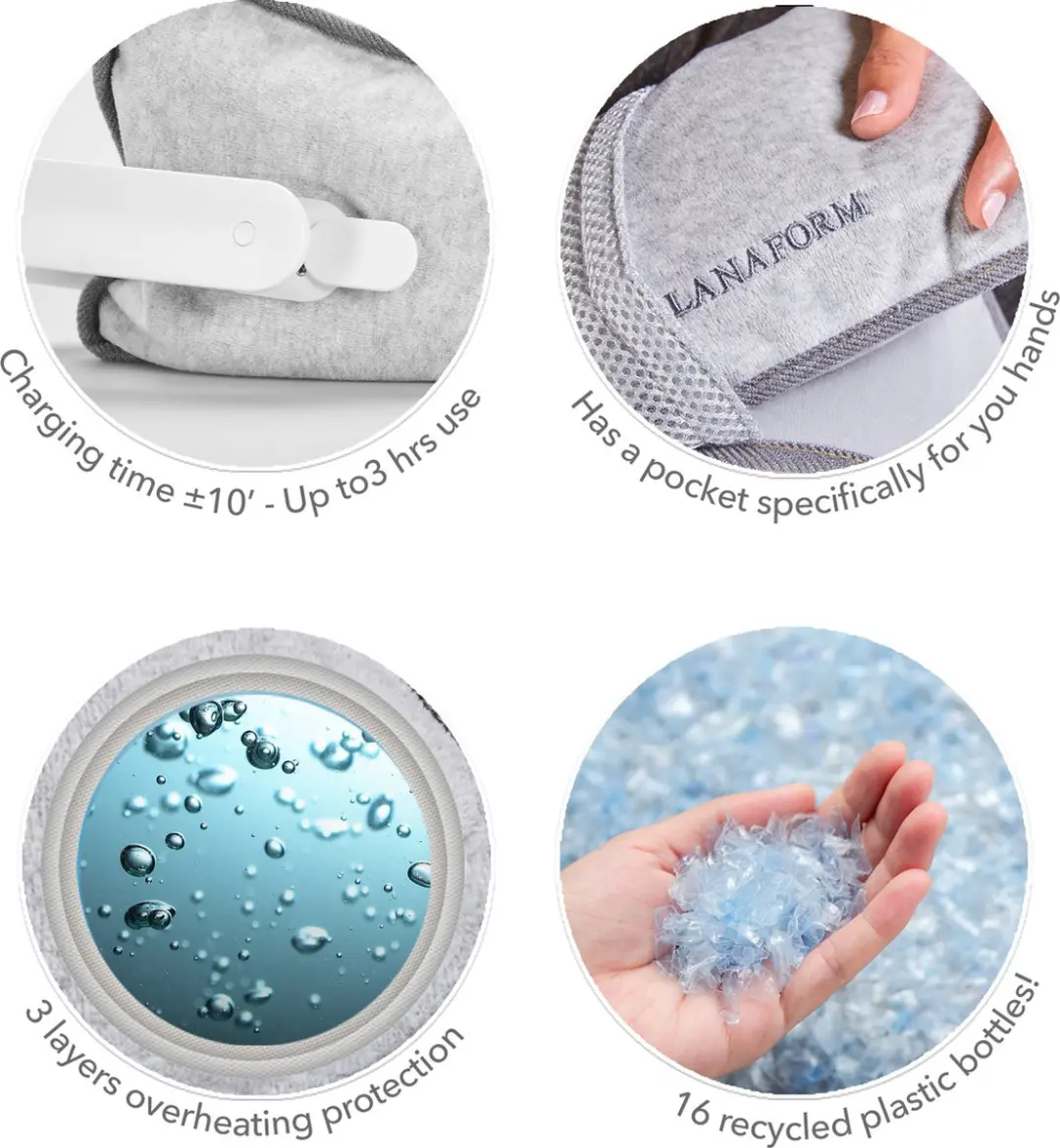 Lanaform Waist Warmer Draadloos 400W - Grijs