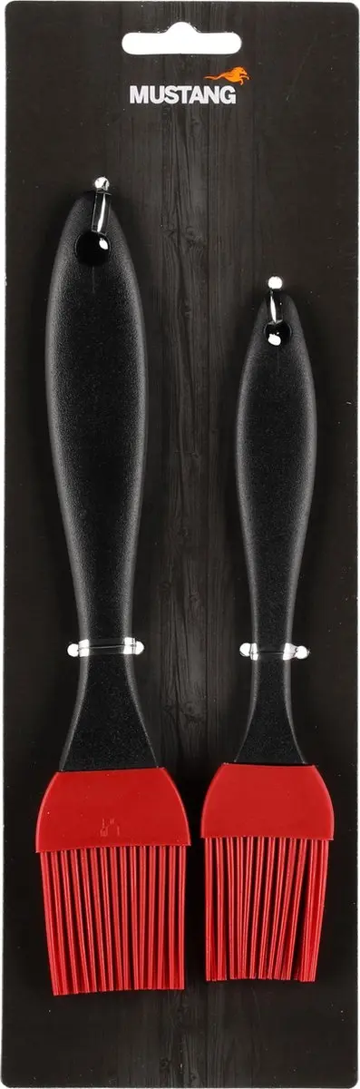 Mustang Marinadekwast Set - 2 Stuks Zwart/Rood - afbeelding 4 van 4
