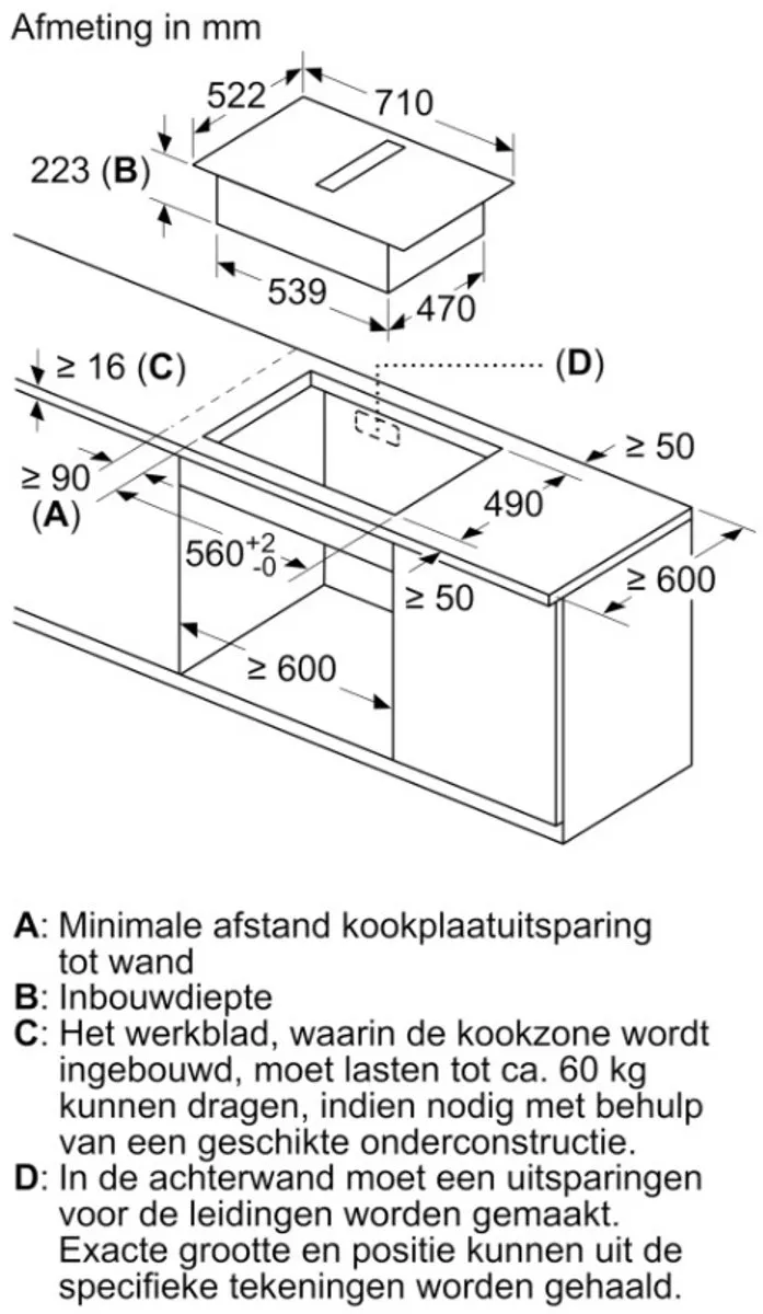 Bosch Serie 6 PVQ711H26E Inductiekookplaat met afzuiging - 4 Zones - Zwart - afbeelding 6 van 6