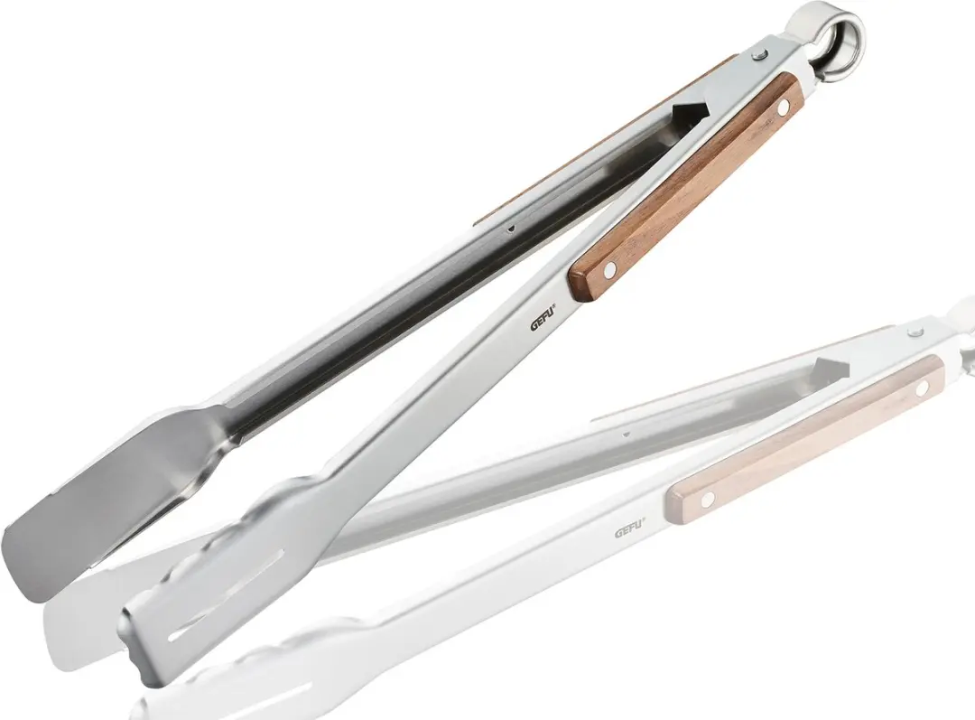 GEFU Serino Barbecuetang - 42,5 cm - RVS & Walnotenhout