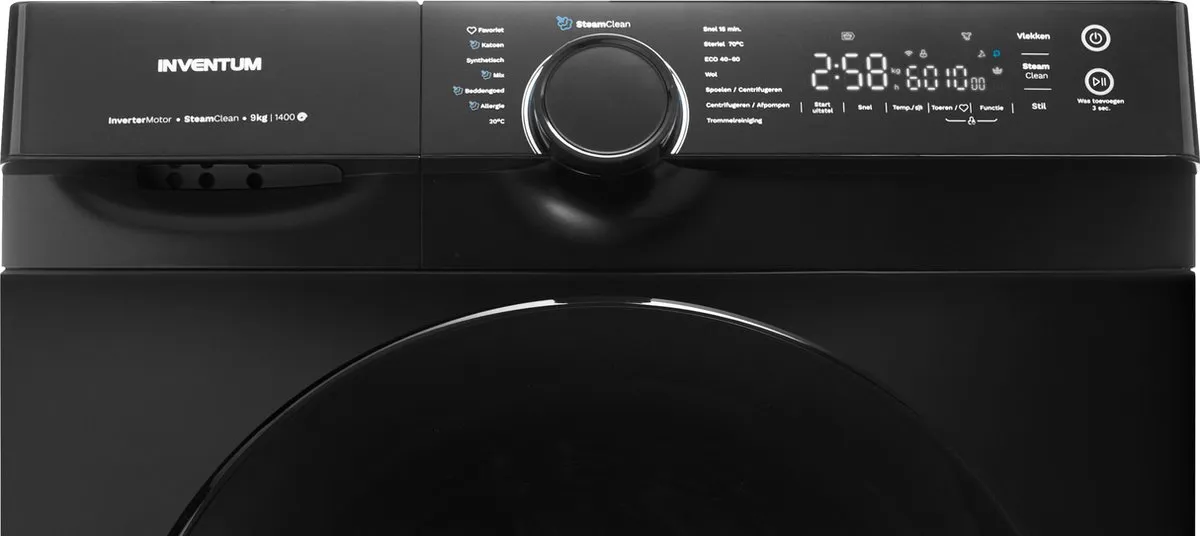 Inventum VWM9010B Wasmachine 9kg - 14 Programma's - 1400 Toeren - Zwart